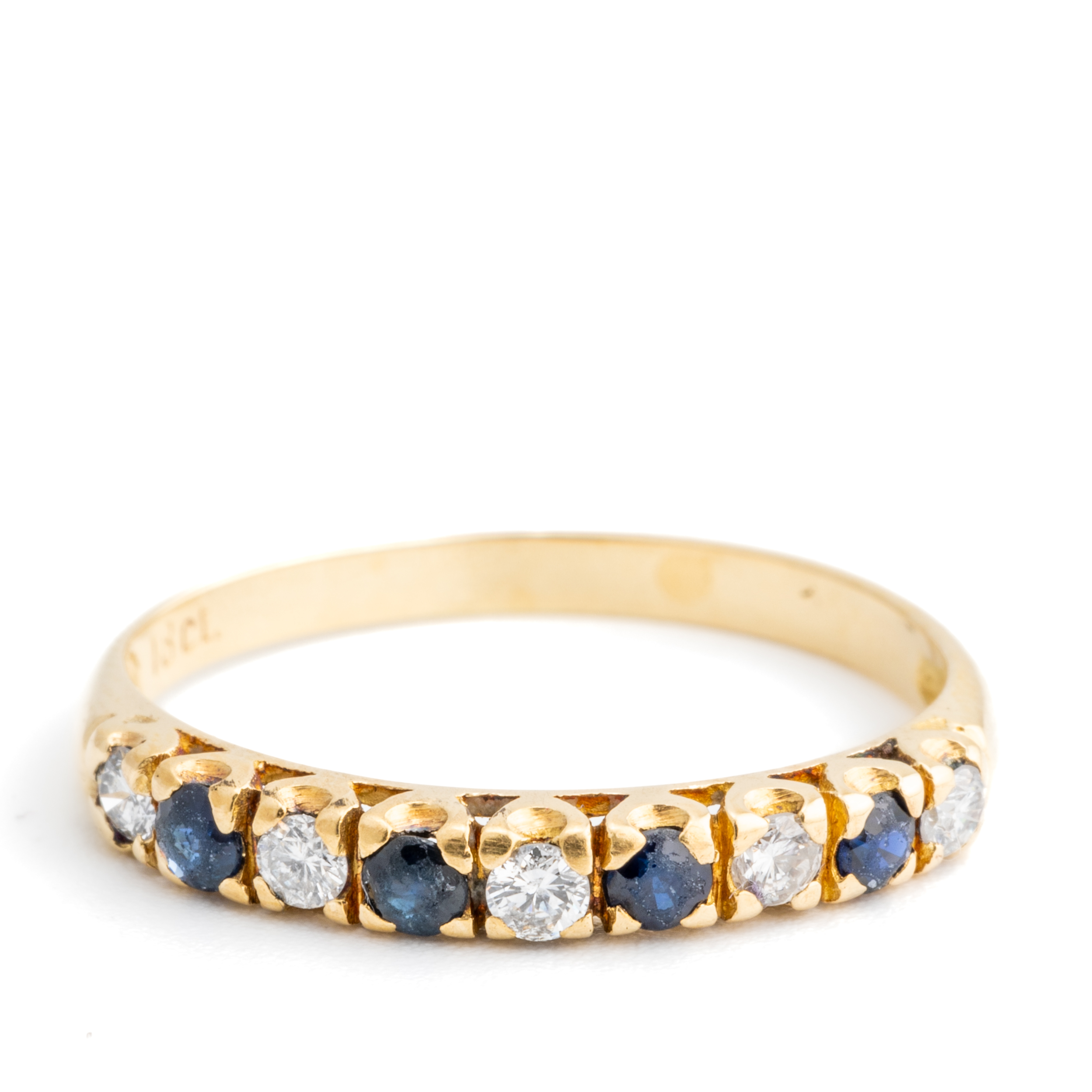 78 · Sapphire & Diamond Vintage 18ct Gold Ring, 1960s