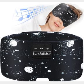 LC-DOLIDA SLEEP MASK WITH BLUETOOTH HEADPHONES, SILK EYE MASK FOR SLEEPING SIDE SLEEPERS, 5.4 BLUETOOTH SILK SLEEP MASK HEADPHONES