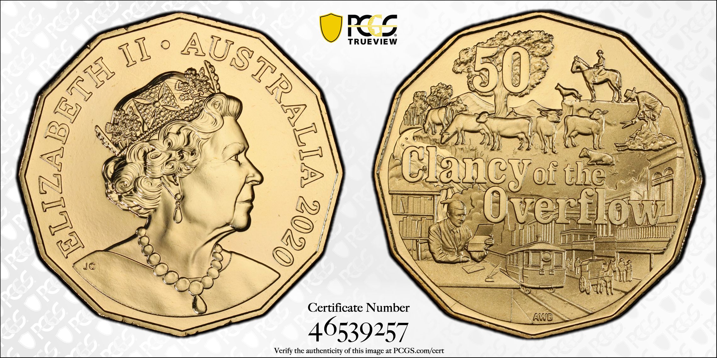 Clancy of the Overflow, Fifty Cent, 2020, PCGS MS68