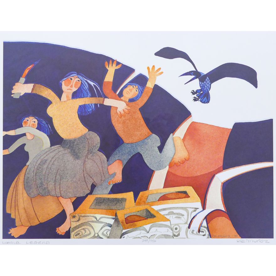 Rie Munoz ''Whale Legend'' 1978 Signed Print