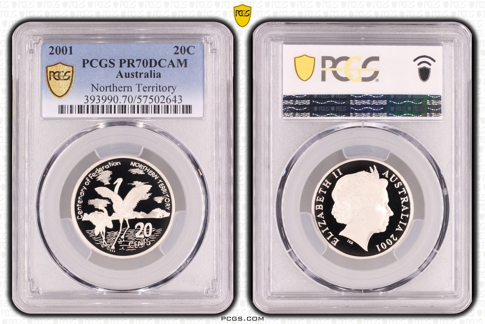 Northern Territory, Twenty Cent, 2001, PCGS PR70DCAM