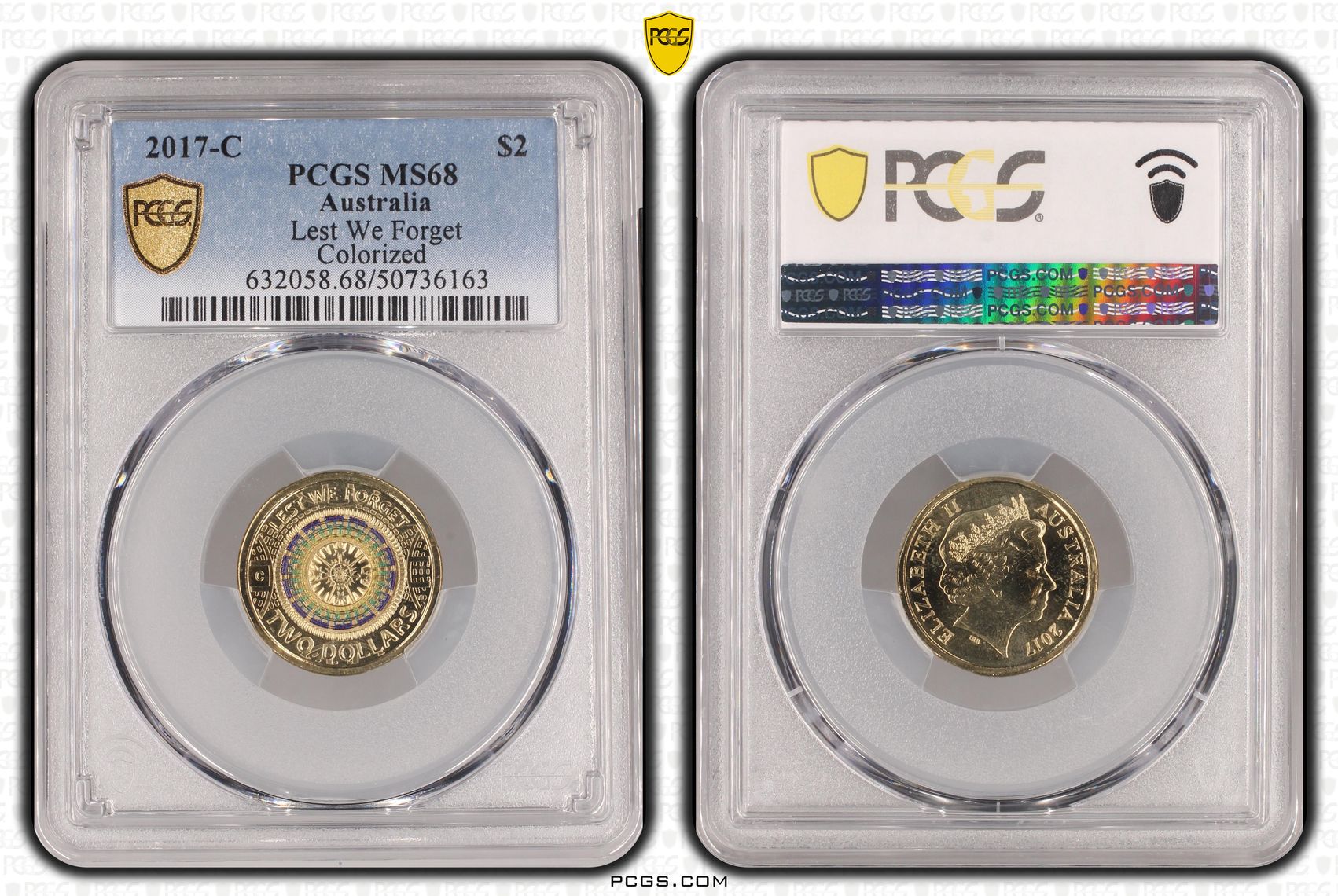 Lest We Forget Colorized , Two Dollar, 2017-C, PCGS MS68