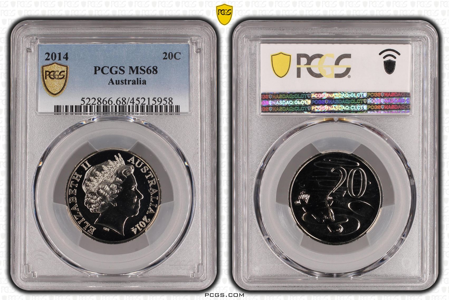 2014 Australia Twenty Cent, 20c PCGS - MS68 -958