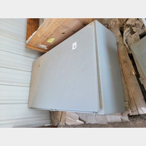 Large single door electrical box, storage panel