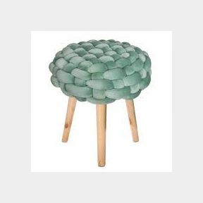 Creative Deco Knot Cushion Stool - Plush Spandex - Iridescent Turquoise-50584/280 B4(S7)
