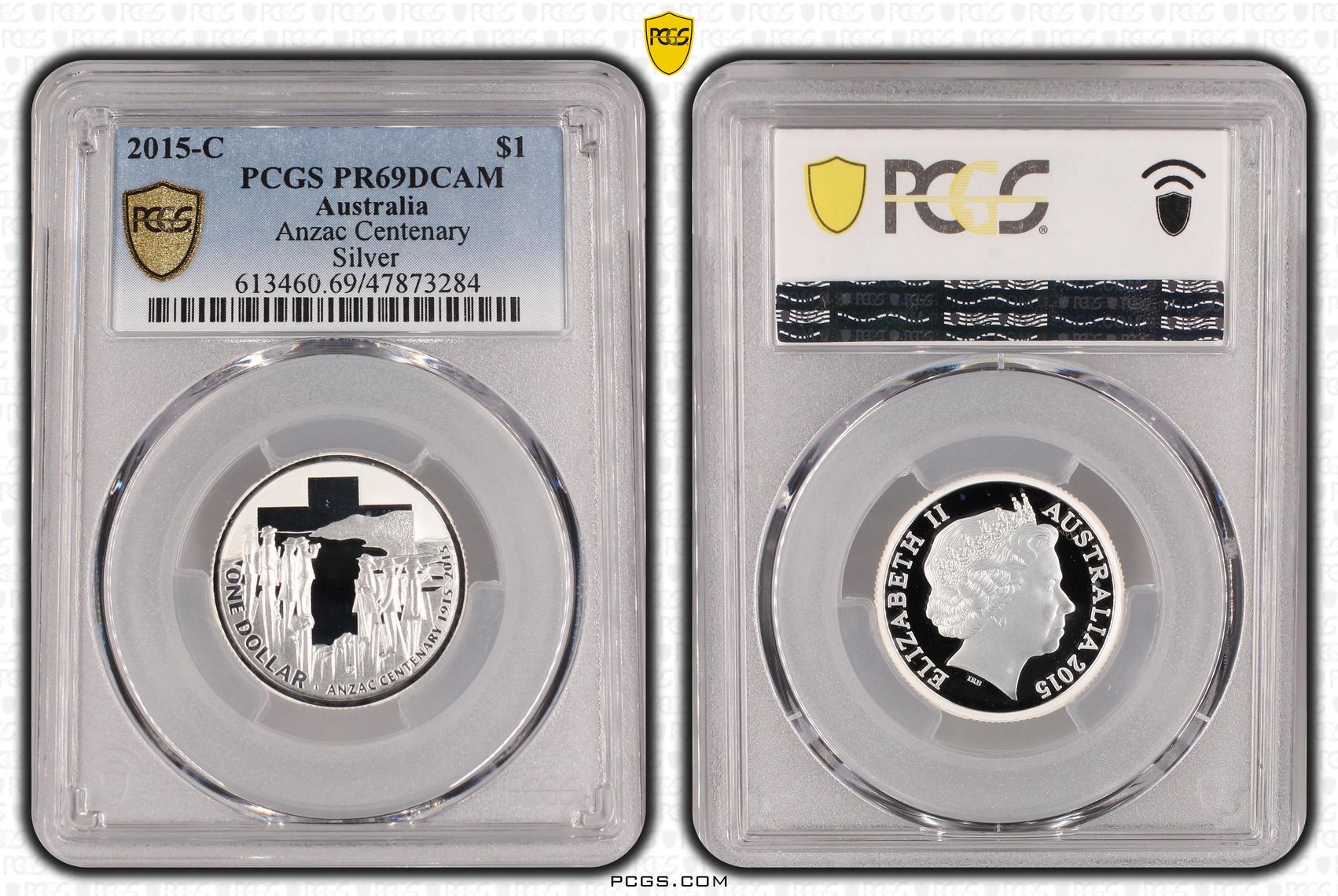 Anzac Centenary, POP 8/0, One Dollar, 2015-C, PCGS PR69DCAM