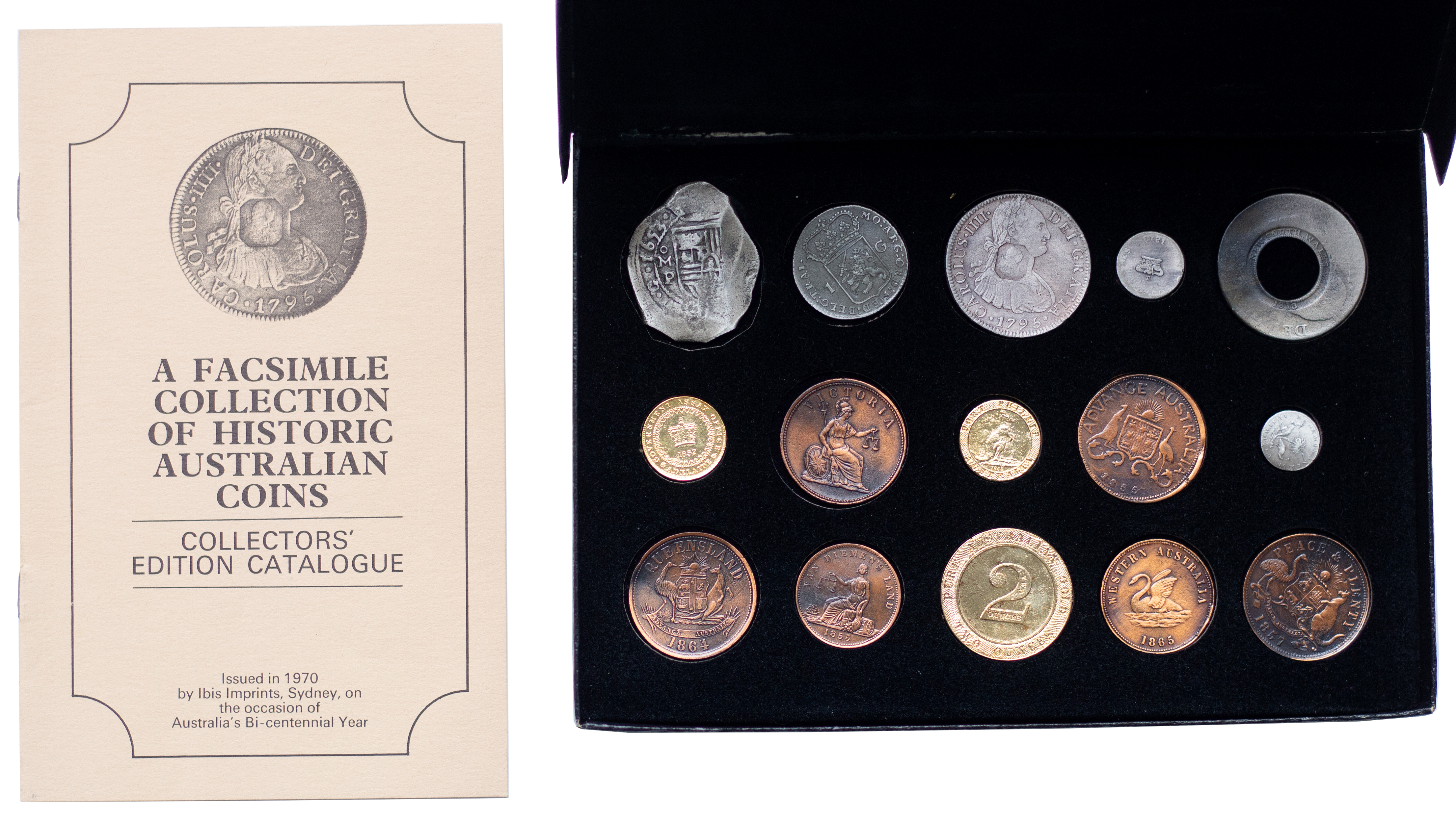 Facsimile Collection of Historic Australian Coins, 1770 - 1970, VGC