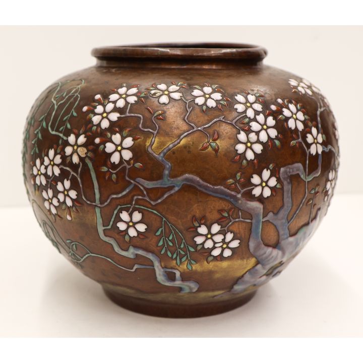 Japanese Ando Jubei Enameled Copper Vessel