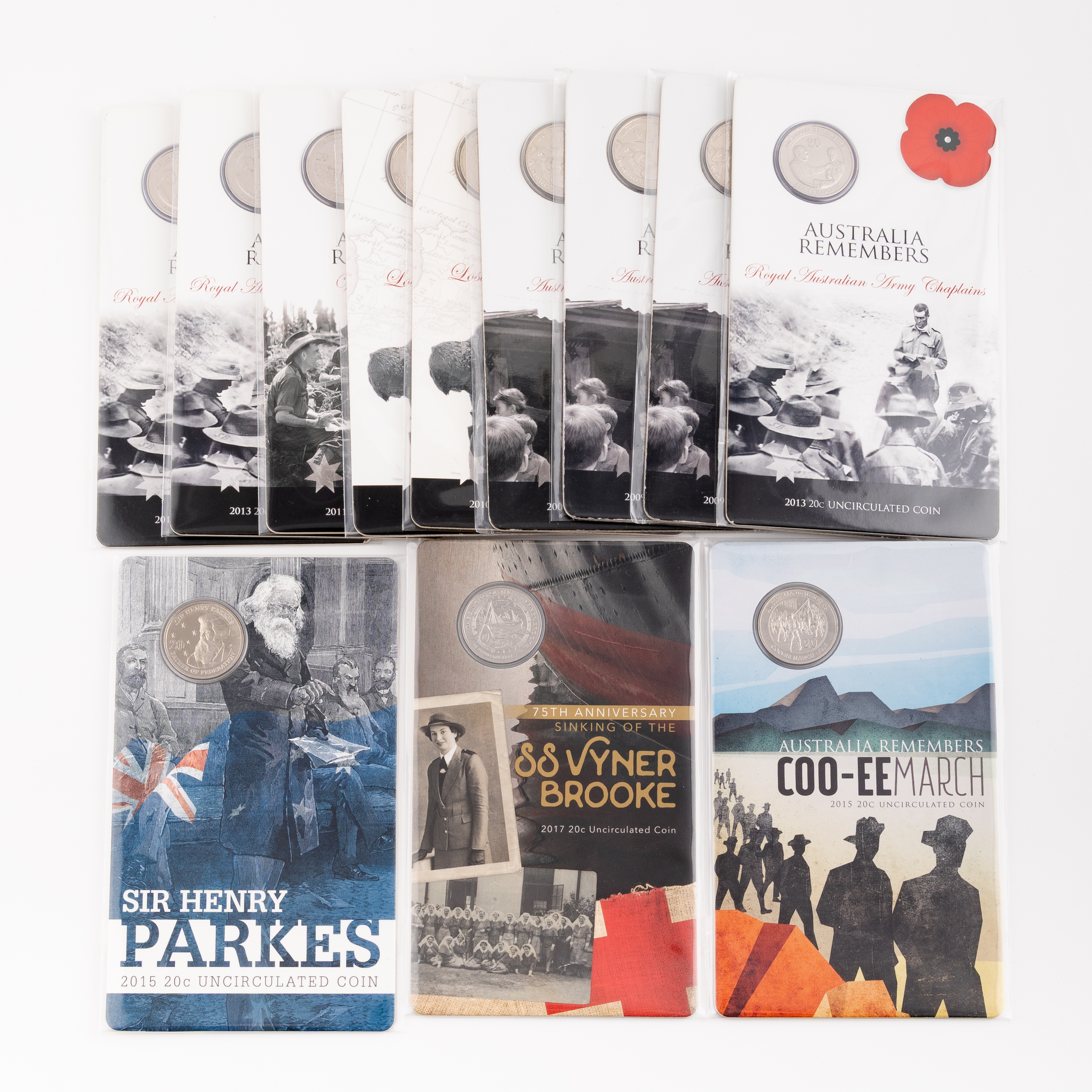Elizabeth II, RAM - Australia Remembers Series & Various, Twenty Cents, 2009 - 2017, UNC
