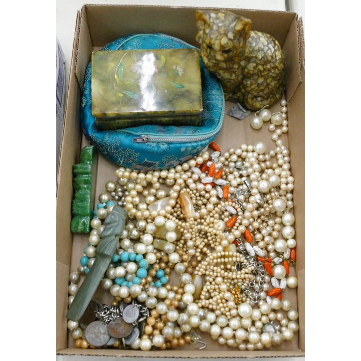 Box Costume Pearl Necklaces etc.