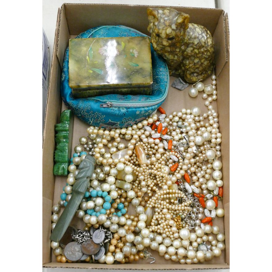 Box Costume Pearl Necklaces etc.