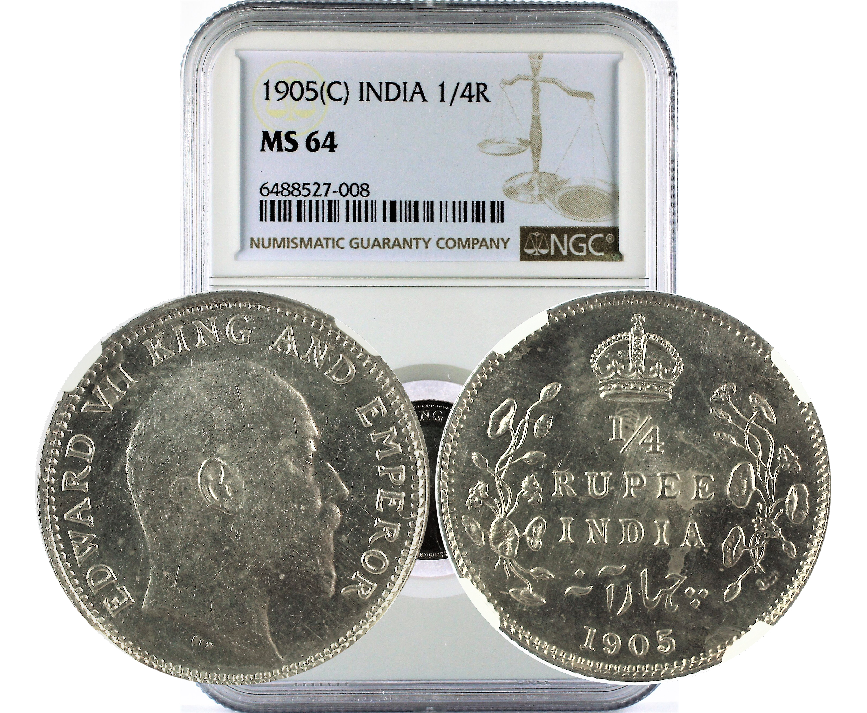1905(C) INDIA 1/4R MS 64