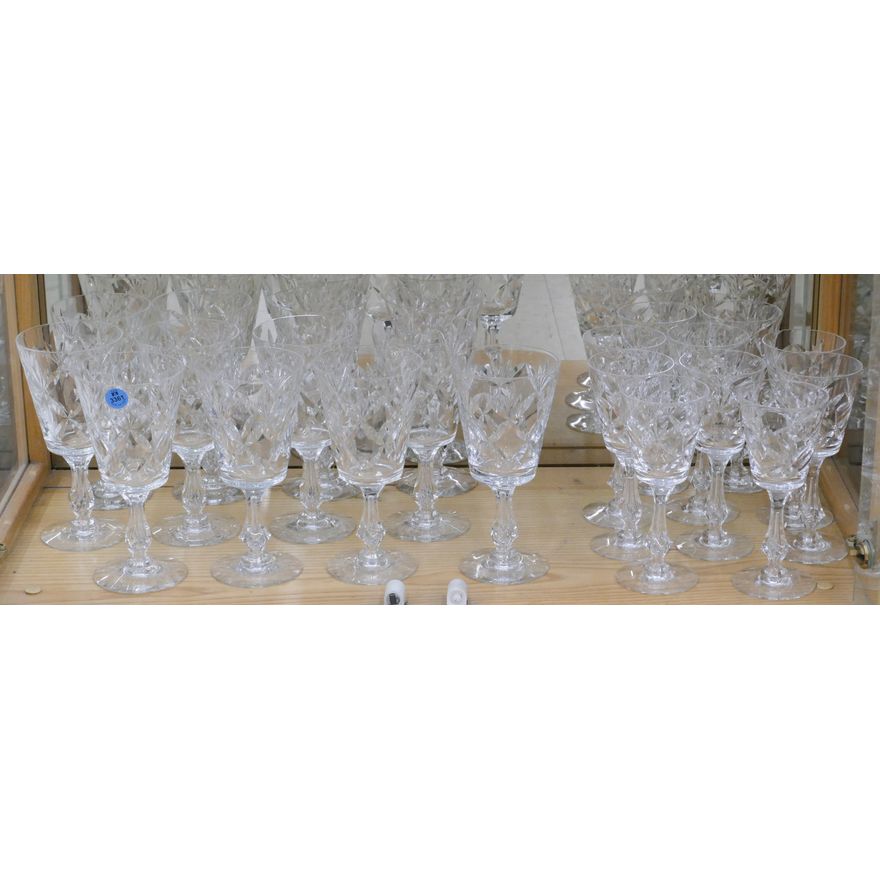 22pc Tiffin ''Franciscan'' Cut Crystal Matching Stemware