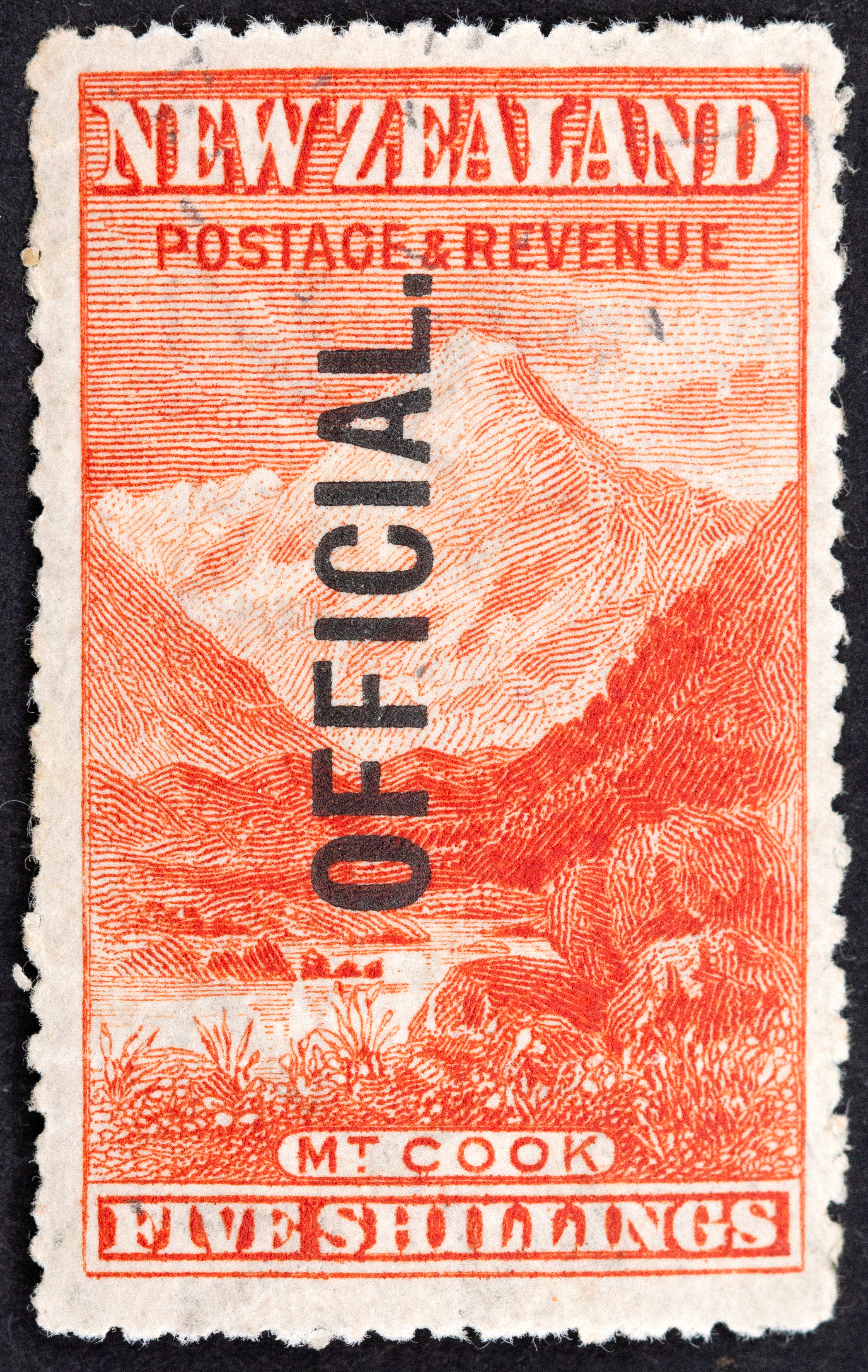New Zealand, Five Shillings, Deep Red, Official, 1899, Good