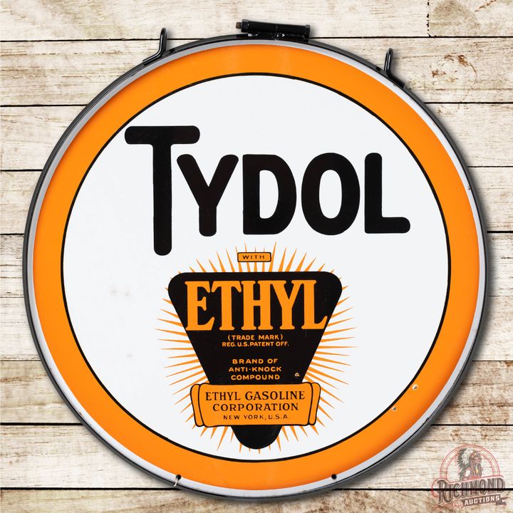 30" Tydol w/ Ethyl Logo Double Sided Porcelain Sign TAC 9