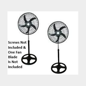ISTAR - 18 inch Adjustable Pedestal Fan - Set of 2 - (Screws Not Included & One Fan Blade Is Not Included)-| - 51745/11134
