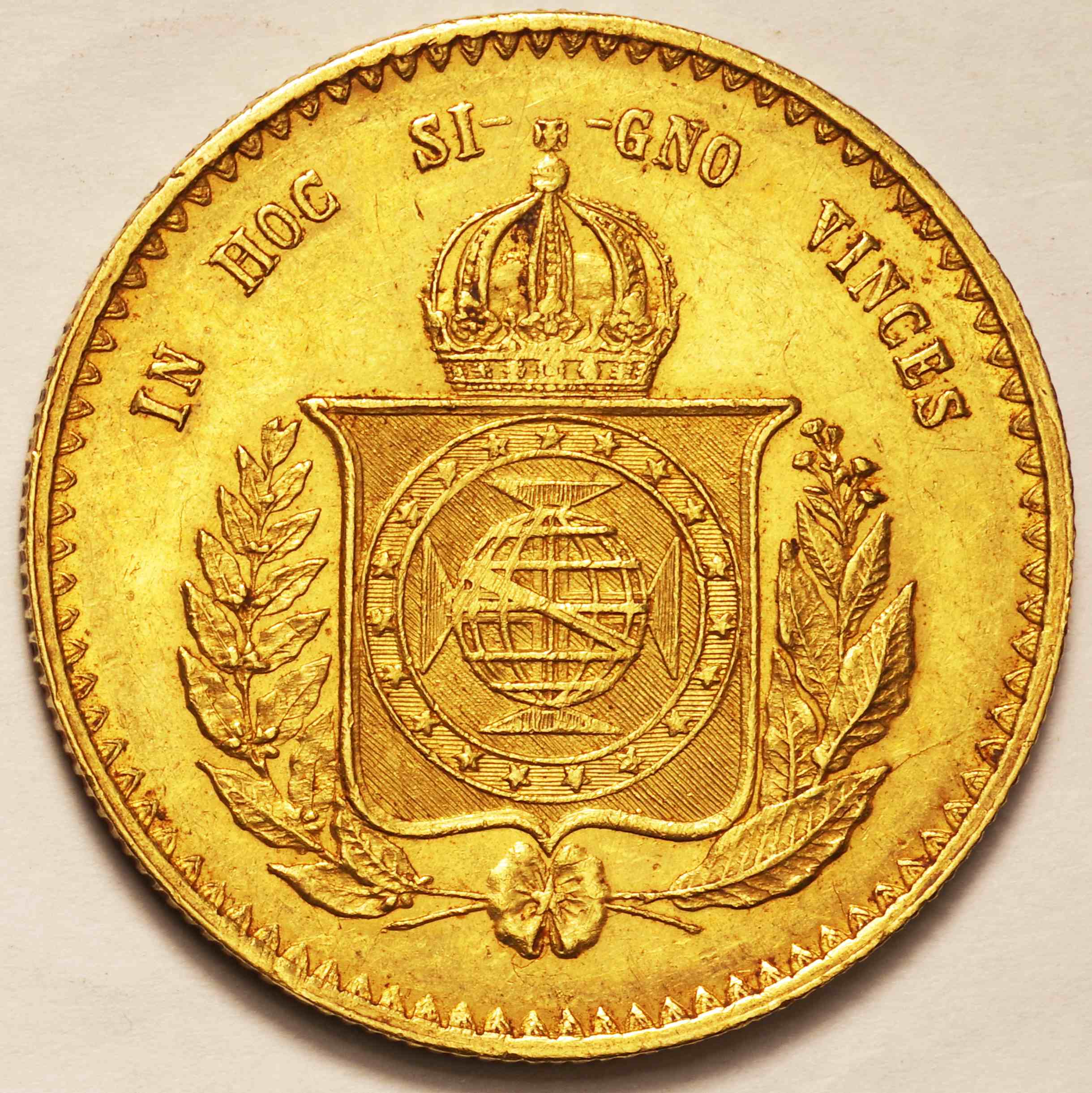 ブラジル-Brazil. ペドロ2世像 20000レイス金貨 1851年 KM463