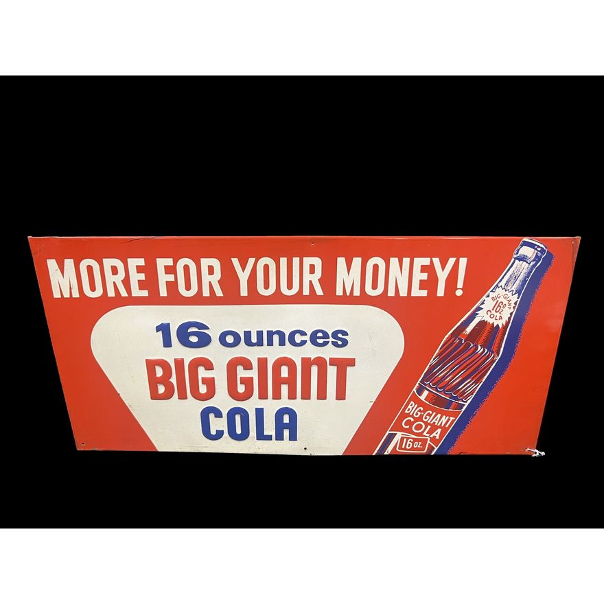 Big Giant Cola More For Your Money Tin Metal Soda Sign