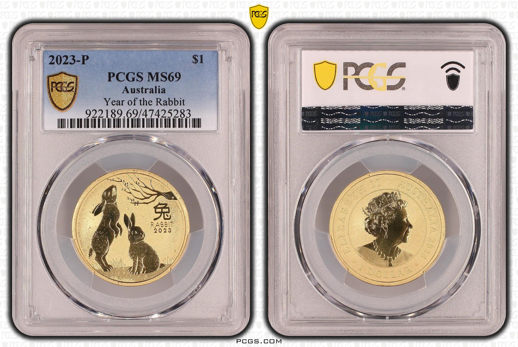 Year of the Rabbit, One Dollar, 2023-P, PCGS MS 69