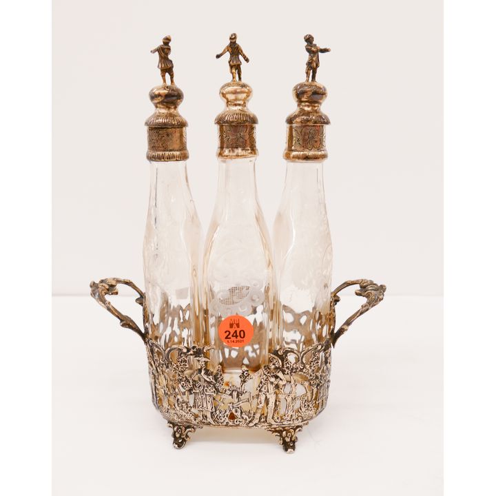 Hanau German 800 Silver Cruet Set- 9''