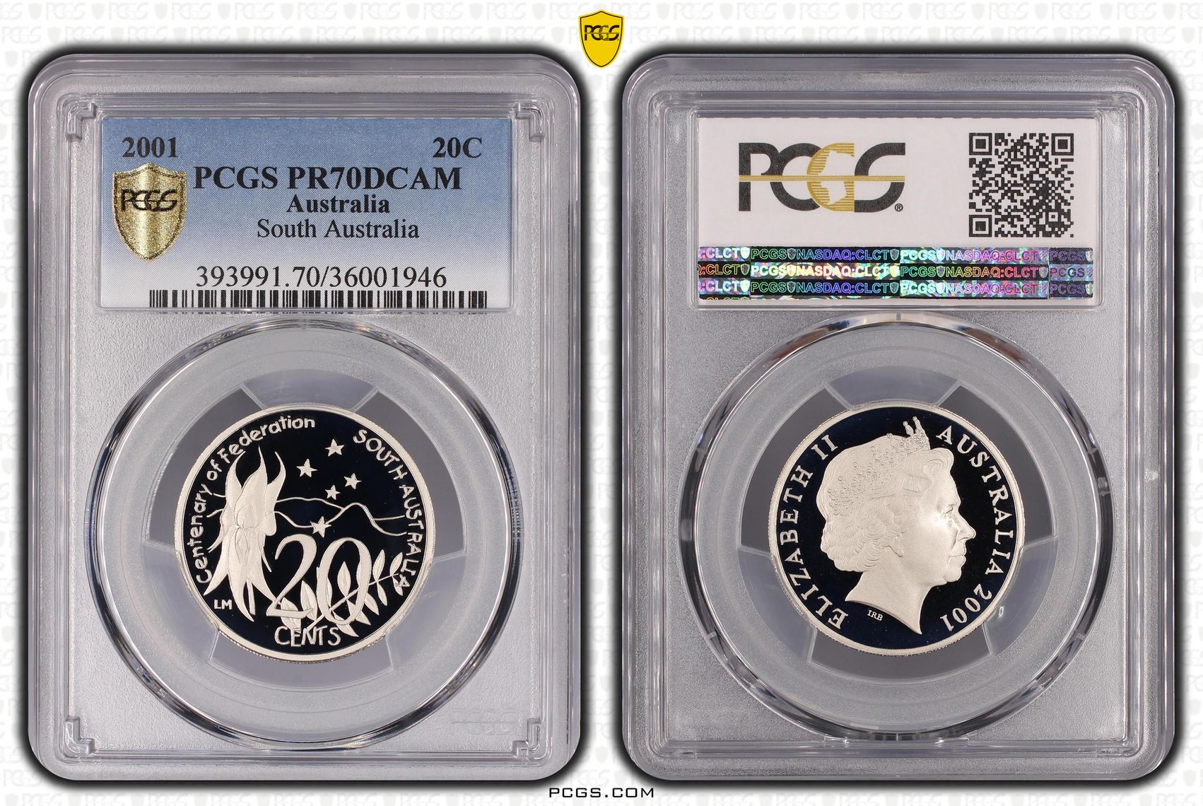 218 · 2001 Australian Twenty Cent, 20c Proof South Australia PCGS - PR70DCAM POP 47/0 -946