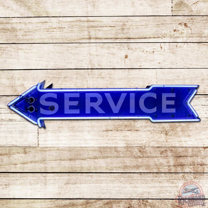 Service 4' Die Cut Double Sided Porcelain Neon Arrow Sign