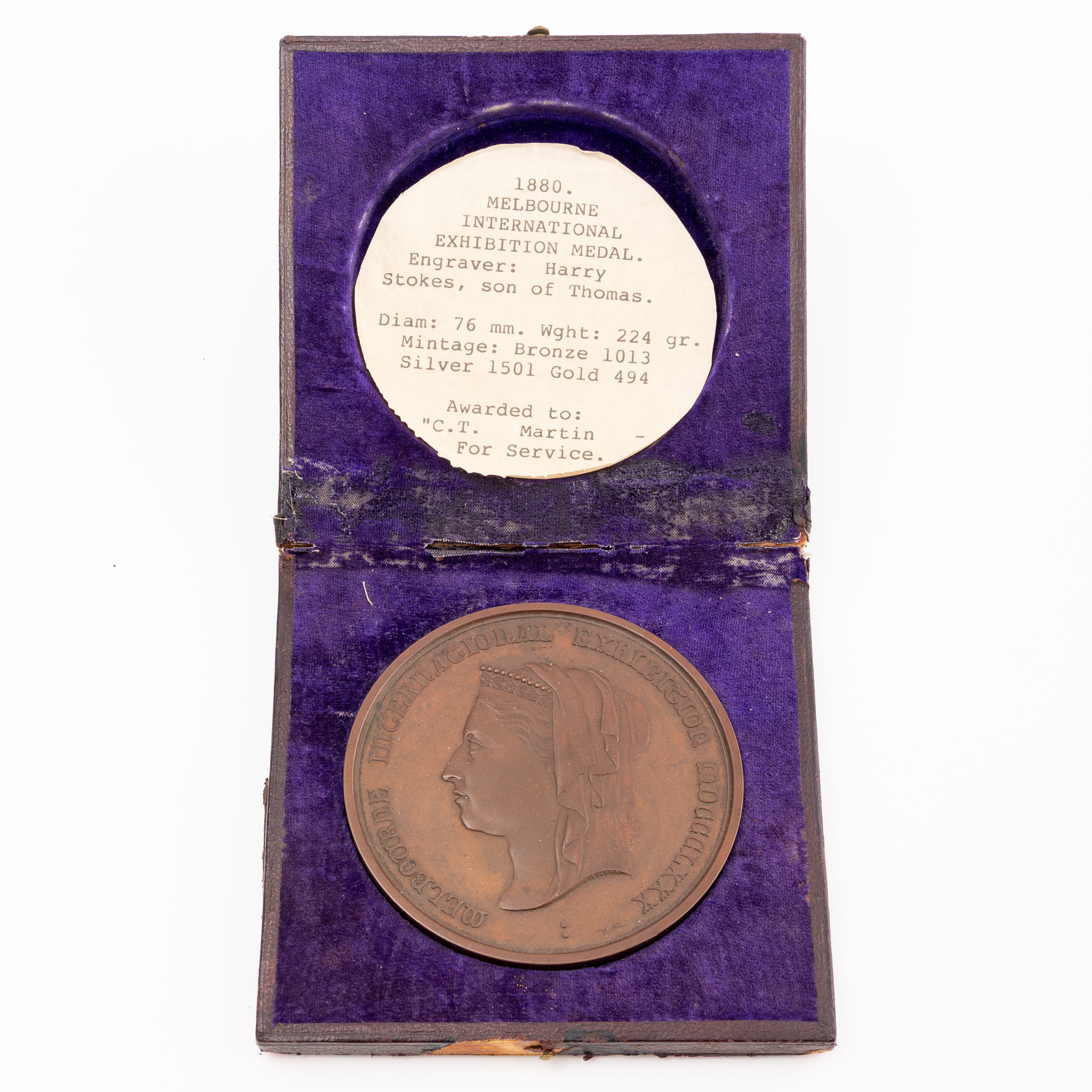 112 · Melbourne International Exhibition Medal, 1880,  EF