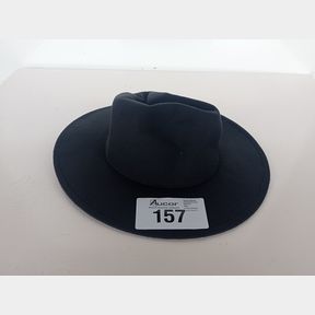 WIDE BRIM PANAMA FEDORA HAT WITH BELT BUCKET-BLACK