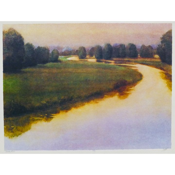 June Stratton ''Toutle River'' S/N Color Lithograph 30''x38.5'' Sheet