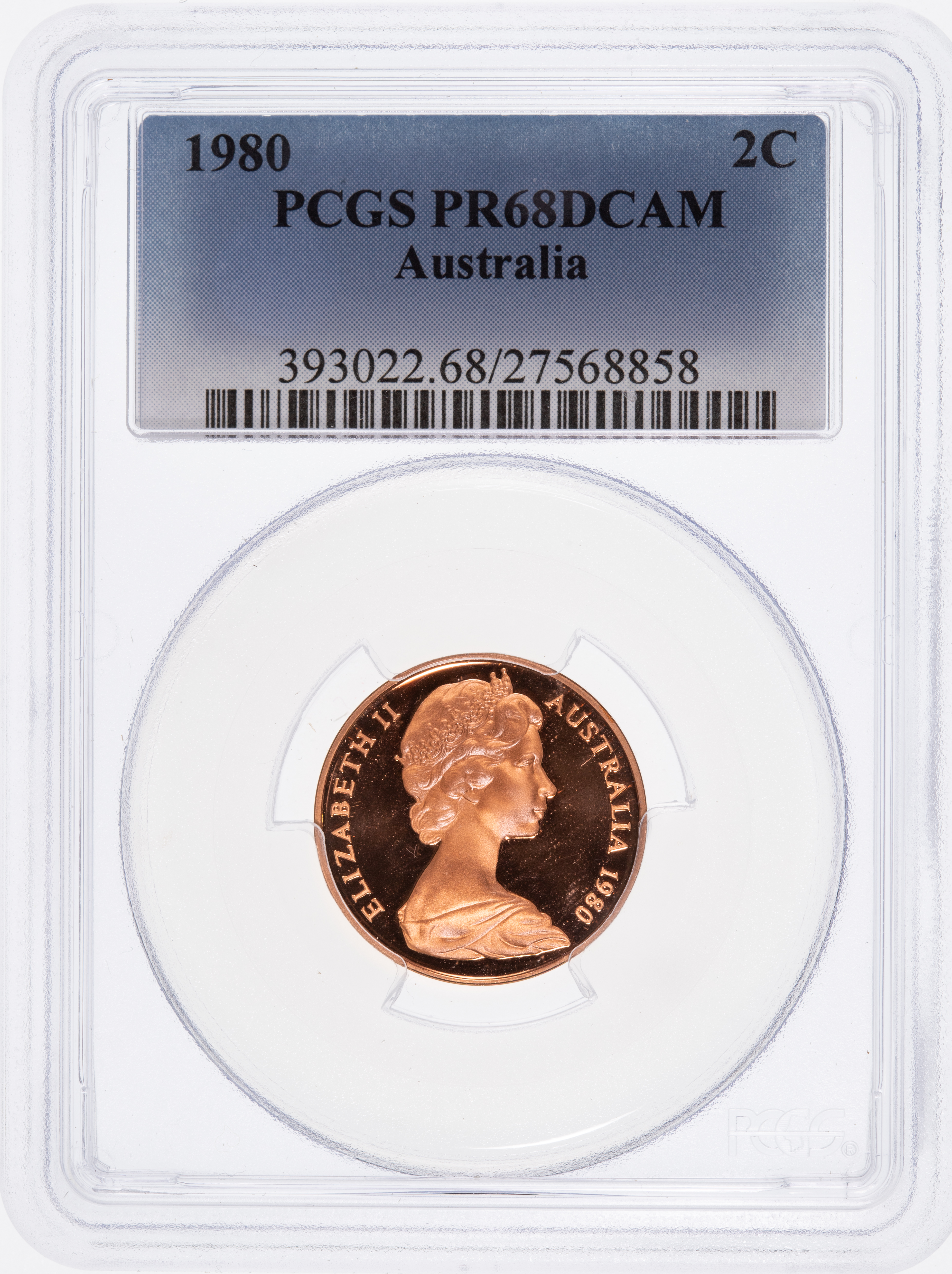 Two Cent, 1980, Pcgs Pr68dcam