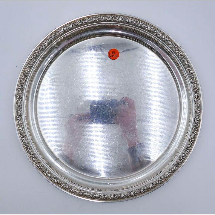 Gorham Sterling Grape Rim Cocktail Tray 12'' - 724 Grams