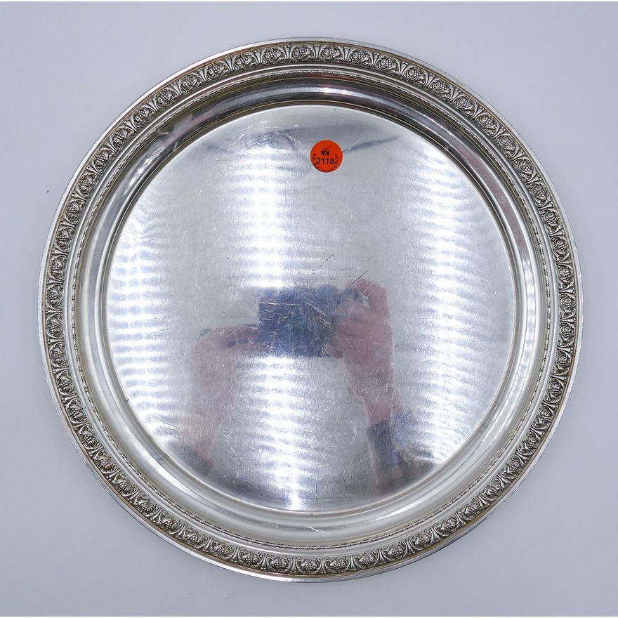 Gorham Sterling Grape Rim Cocktail Tray 12'' - 724 Grams