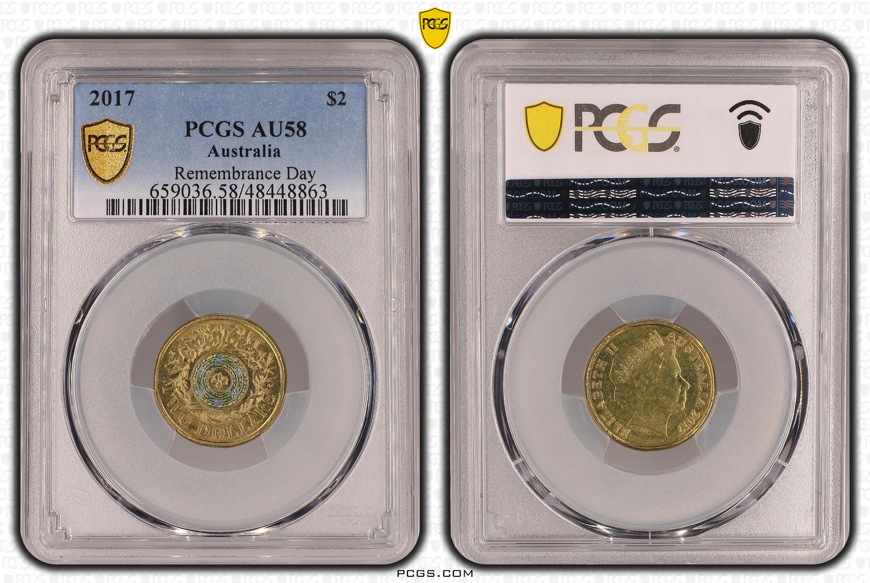 Elizabeth II, Remembrance Day, Two Dollar, 2017, PCGS AU58