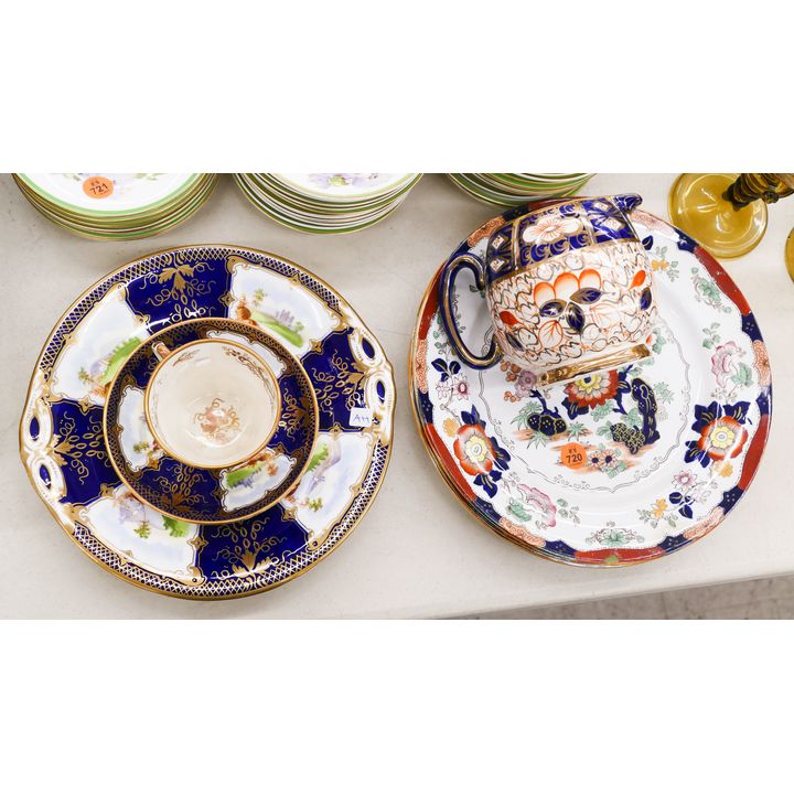 6pc Antique Porcelain Plates and Cup Saucer
