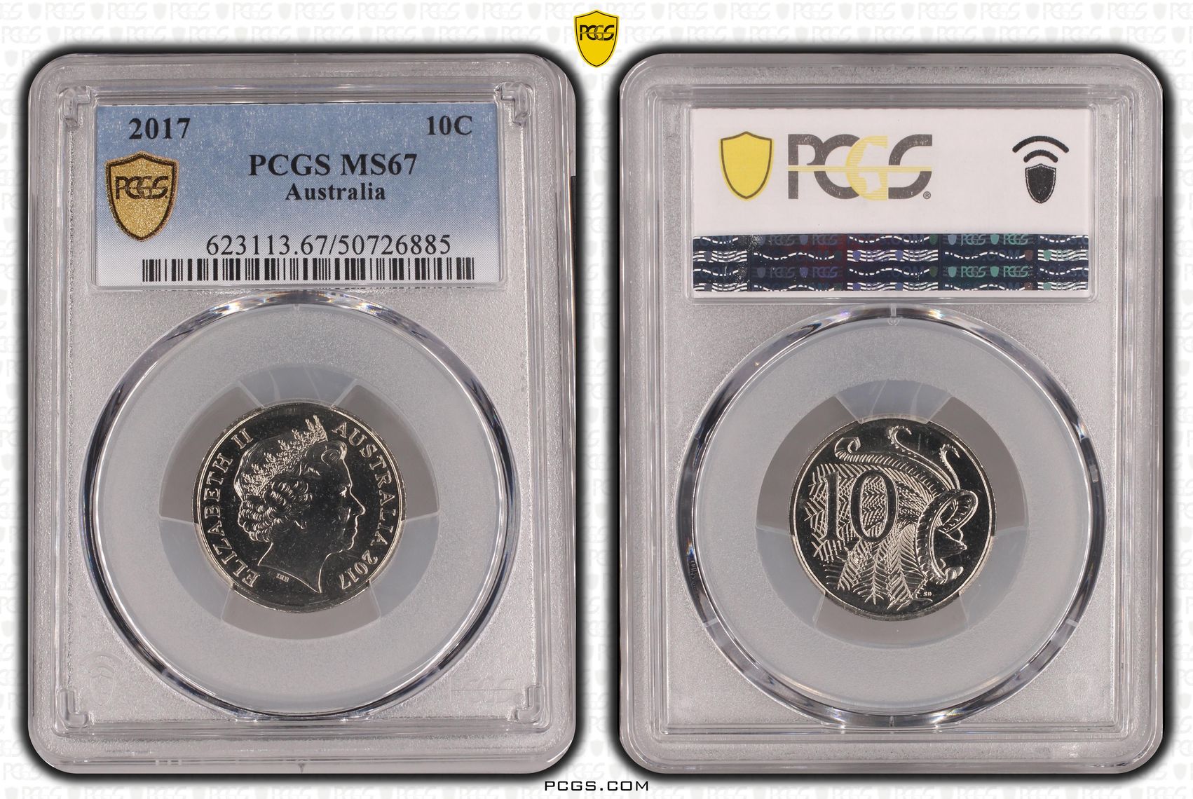 POP 7/0, Ten Cent, 2017, PCGS MS67