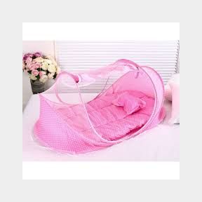 Baby Bed Foldable Nest with Mosquito Net - Pink -- 51743/6631 AS B1 (S6)