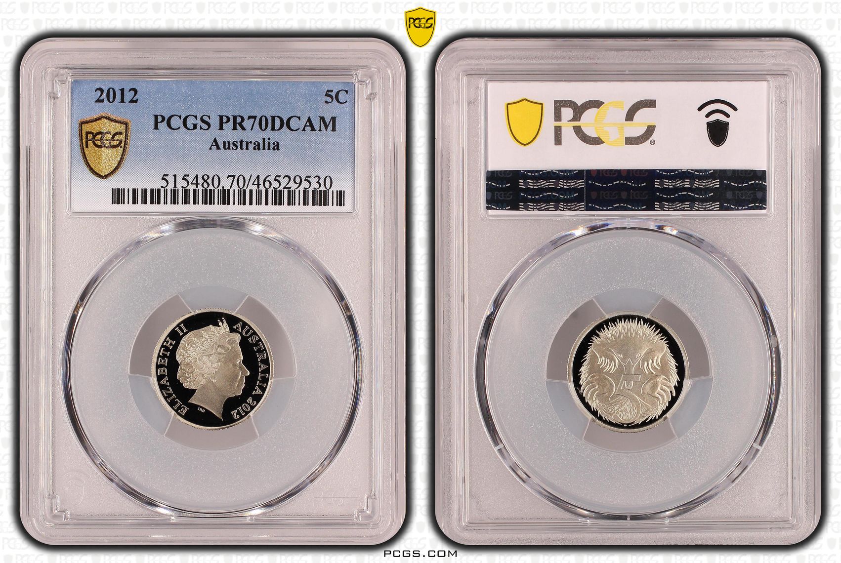 Elizabeth II, Five Cent, 2012, PCGS PR70DCAM