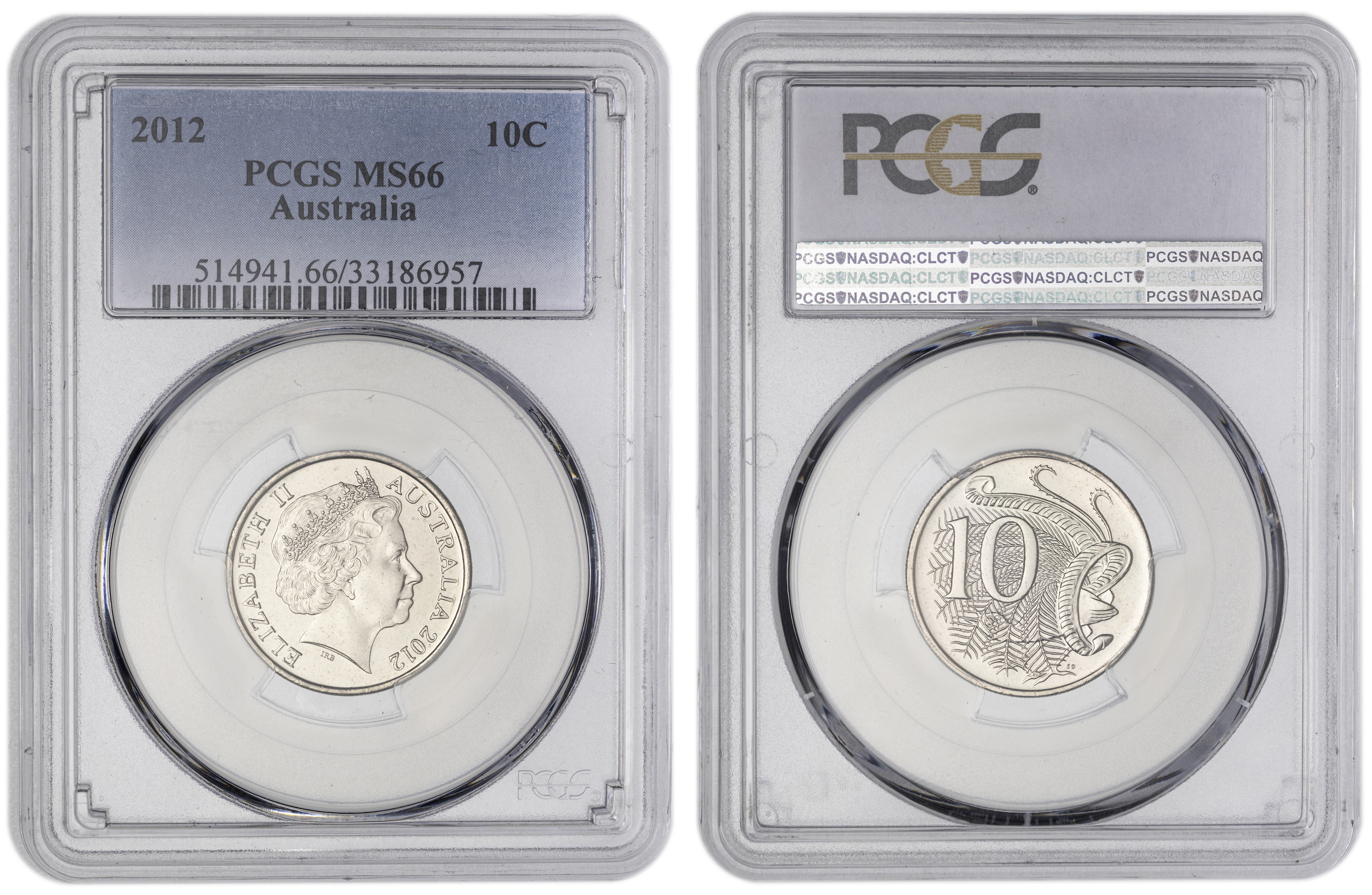 , Ten Cent, 2012, PCGS MS66