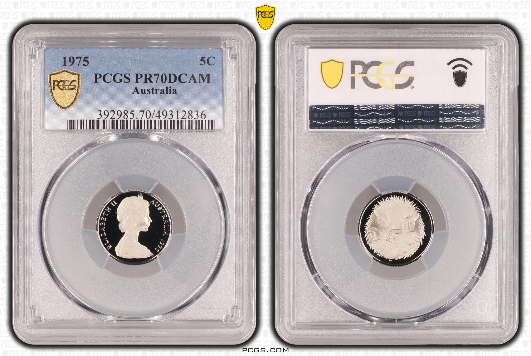 Elizabeth II, POP 17/0, Five Cent, 1975, PCGS PR70DCAM