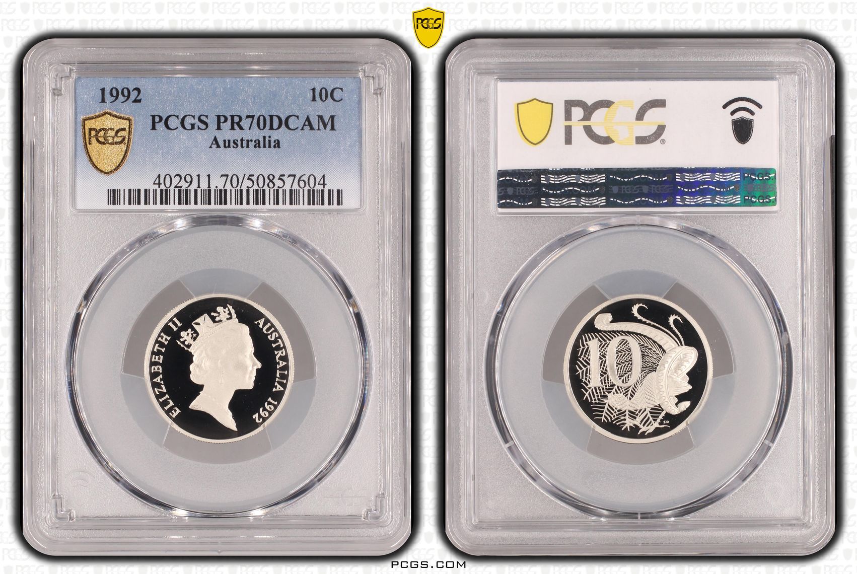Ten Cent, 1992, Pcgs Pr70dcam