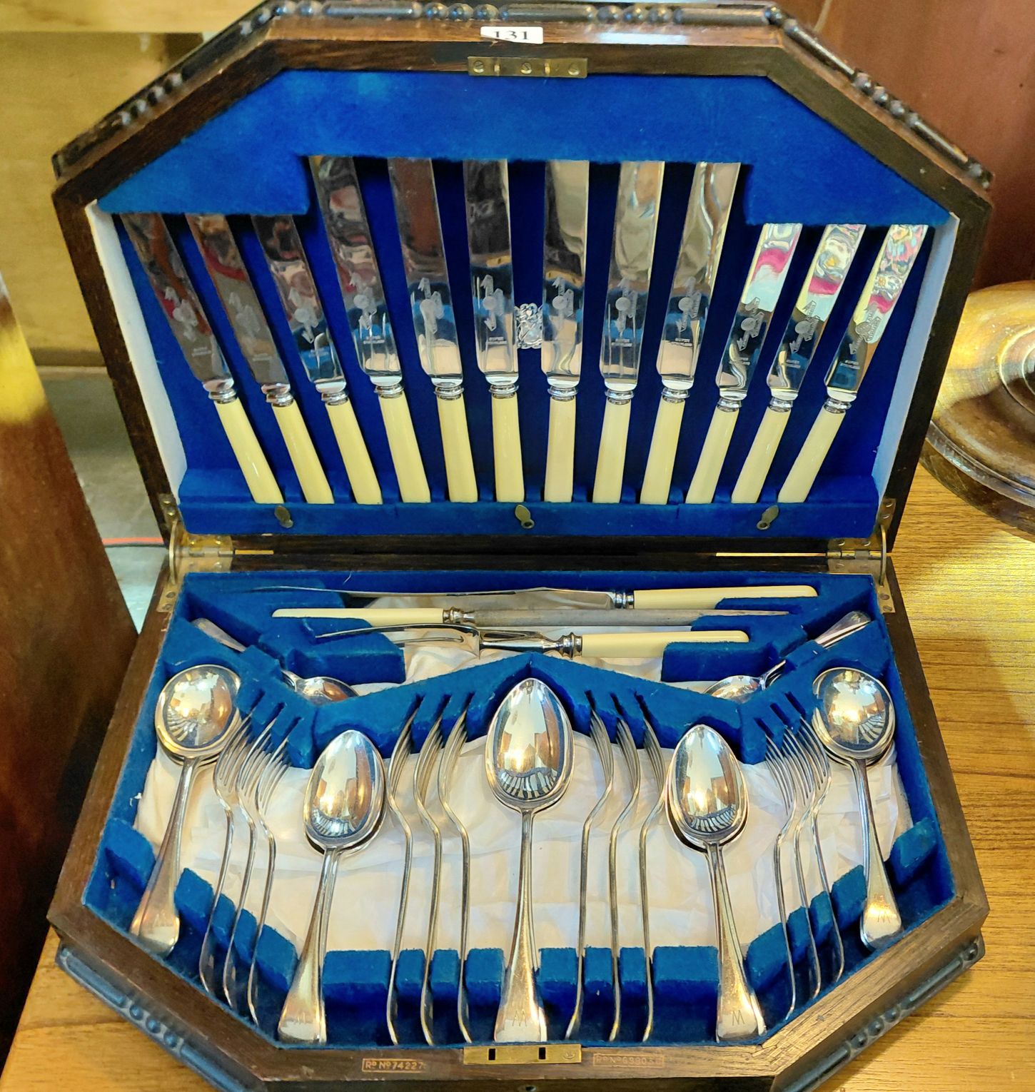 131 · SILVERPLATED CUTLERY IN CANTEEN