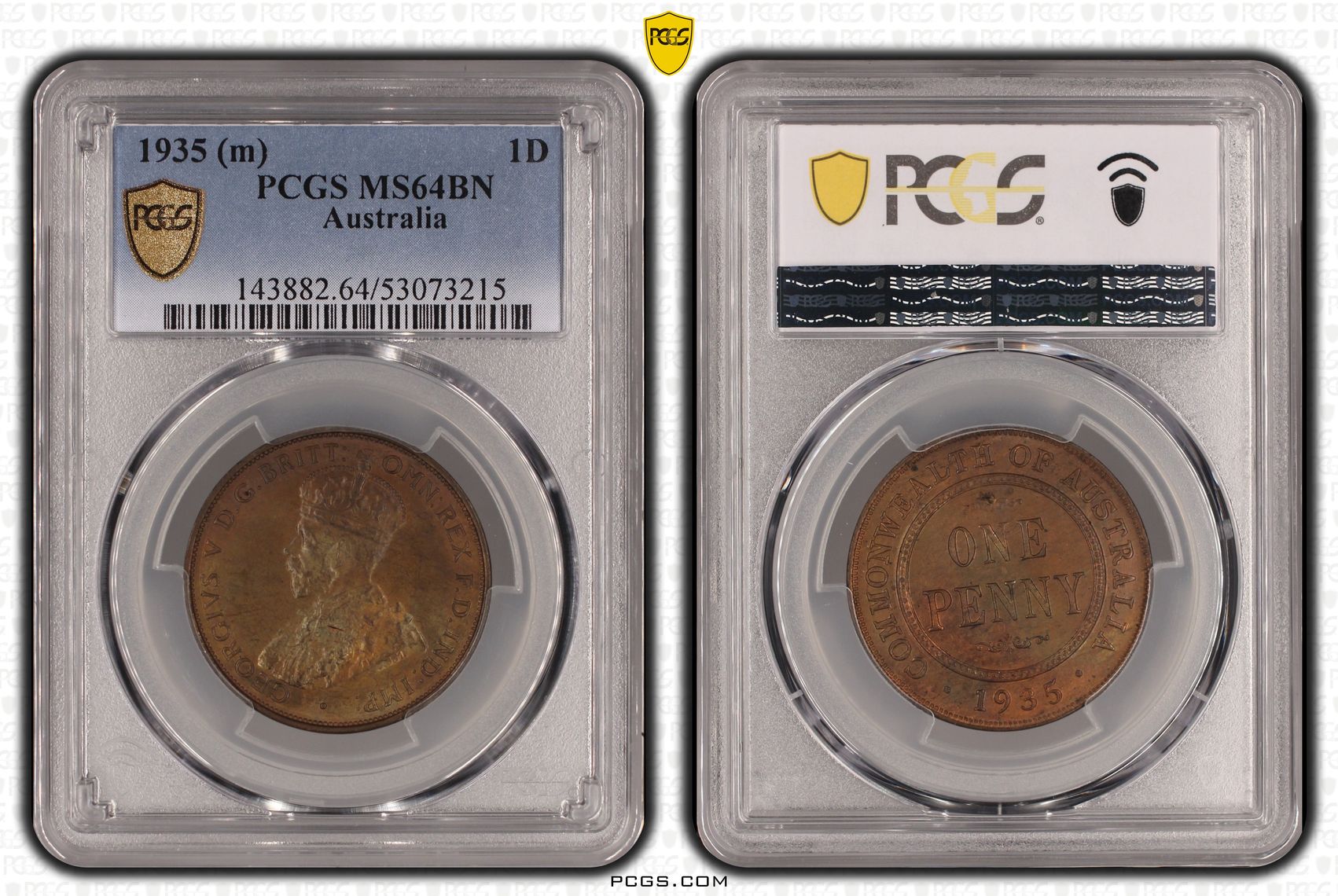George V, Penny, 1935, PCGS MS64BN
