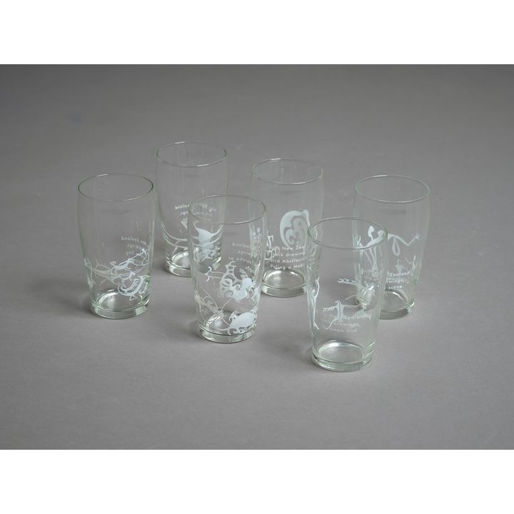Theo Schoon for Sanitarium Health and Wellbeing Company 'A set of 6 glass tumblers, 1960s'