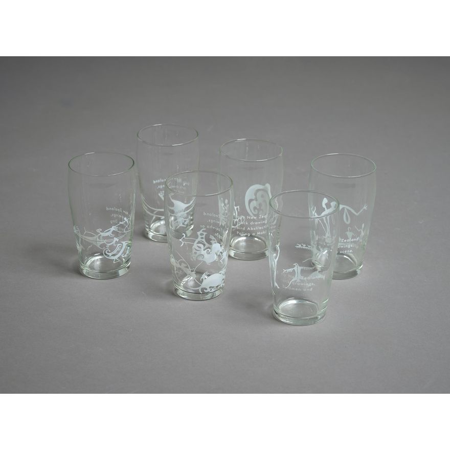 Theo Schoon for Sanitarium Health and Wellbeing Company 'A set of 6 glass tumblers, 1960s'