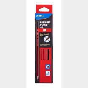 Deli HB Graphite Pencil With Eraser - 10901 - 12 s -bar 9902003708857 -51735/615 SP B1