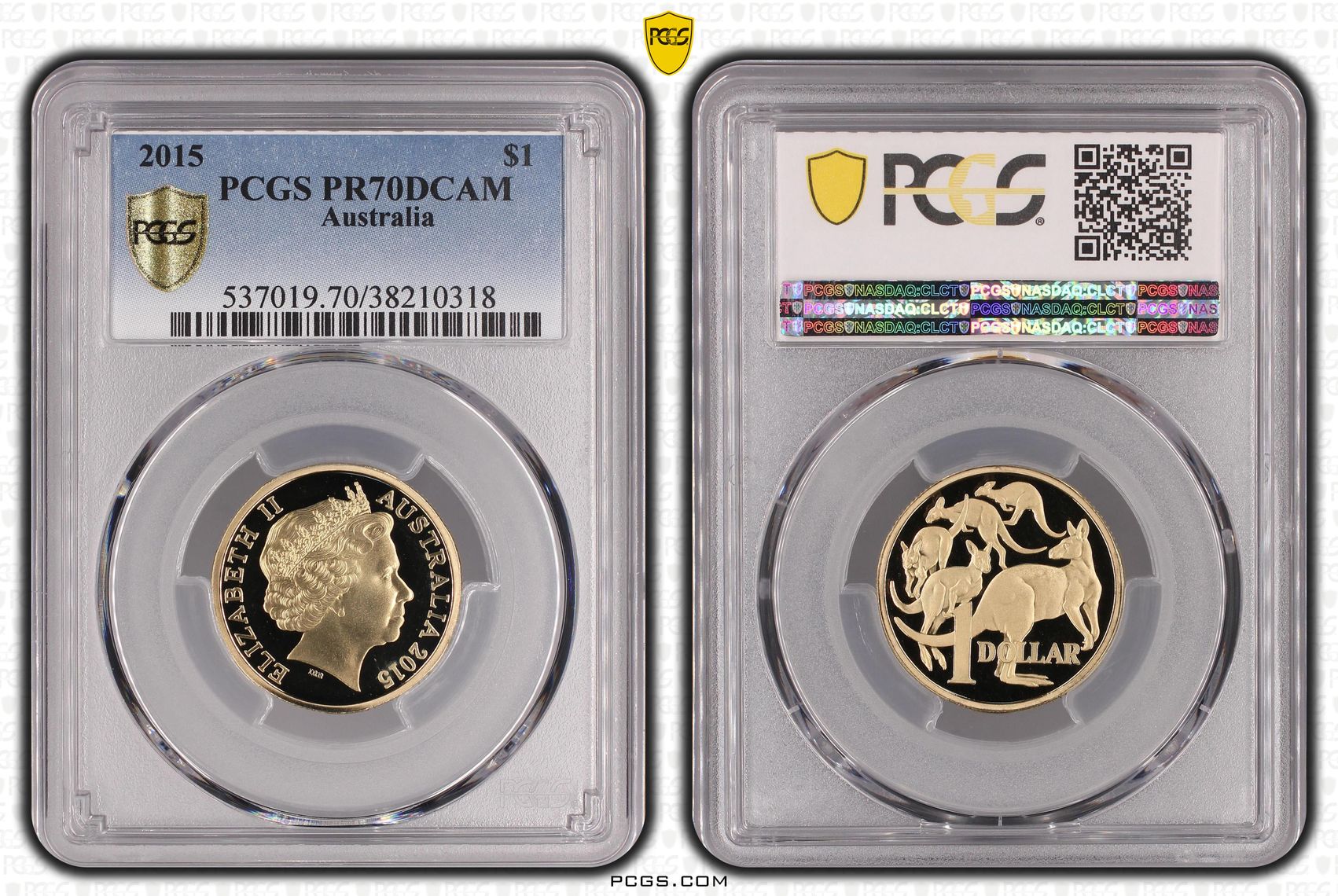 394 · 2015 Australia One Dollar, $1 PCGS - PR70DCAM POP 43/0 -318