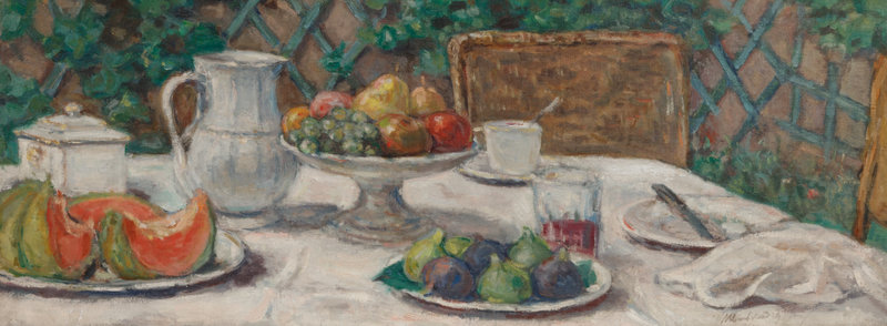 Albert André
(French, 1869-1954)
La table de déjeuner devant la treille, c. 1930-1940