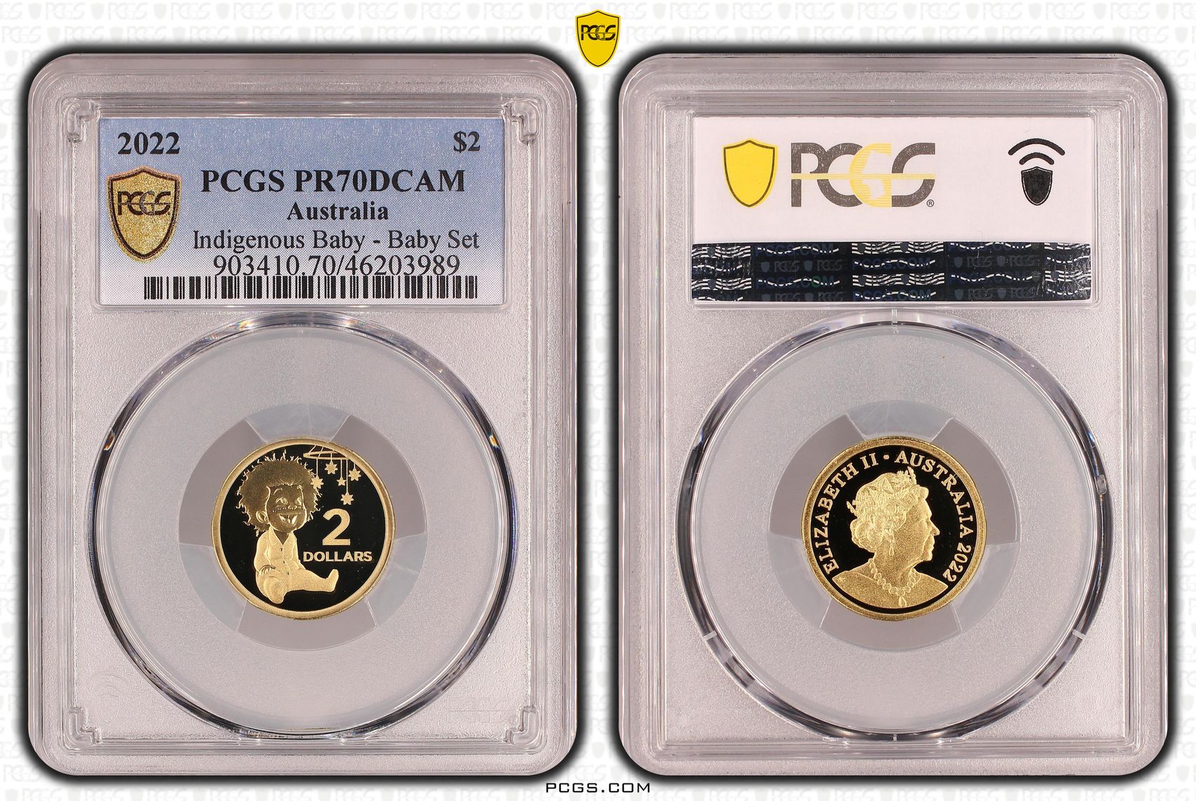 Indigenous Baby - Baby Set, Two Dollar, 2022, PCGS PR70DCAM