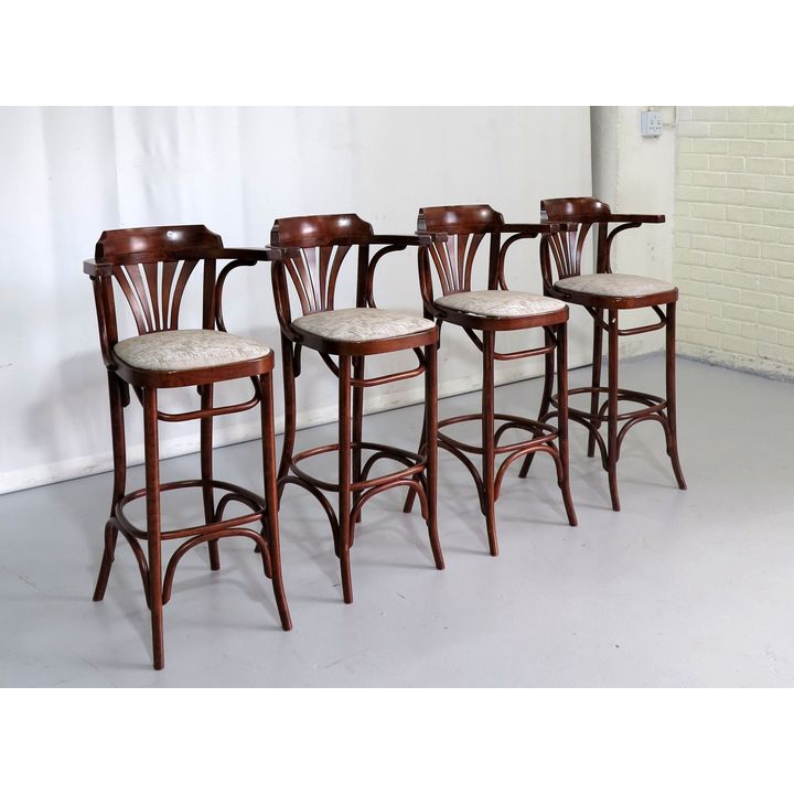 SET OF 4 BENTWOOD KITCHEN STOOLS