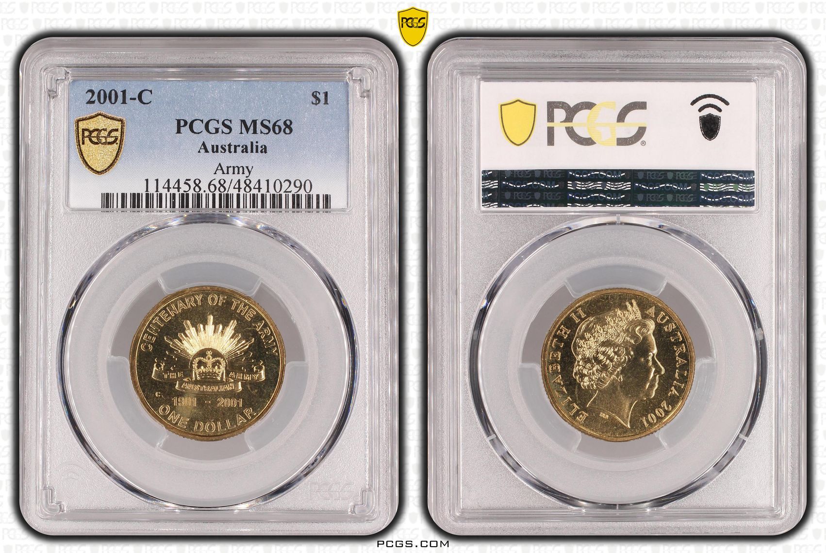 Army, POP 15/0, One Dollar, 2001-C, PCGS MS68